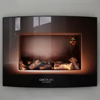 Dekorativní elektrický nástěnný krb Cecotec Warm 2200 Curved Flames 2000W Black