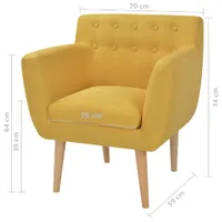 vidaXL Fotel żółty materiał