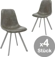 Esszimmerstuhl 4er-Set Flachgestell Taupe