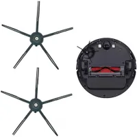 Roborock Original Zubehör, Silikon-Seitenbürsten für Staubsauger Roboter der Serien Roborock S7 Max Ultra, S8, Q7&Q8 Max, S7 MaxV, 2er Pack (Schwarz)