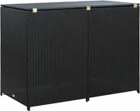 vidaXL Box na 2 tuny polyratanu černý 148x80x111 cm