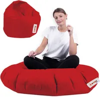 Hanah Home, Iyzi 100 Cushion Pouf - Red, Outdoor Sitzsäcke, Rot, Polyester, 100 x 20 x 100 x  cm