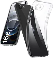 Für iPhone 16e (2025) Schutzhülle TPU Silikon Case mit Kameraschutz und 2 Stück 9H Schutzglas HD Bildschirm Schutz