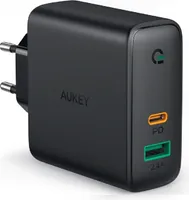 Aukey PA-D1, 30W PD nabíjačka 2xUSB s dynamickou detekciou pre USB-C a USB zariadenia Dvojportová PD nabíjačka
