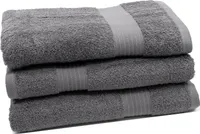 Duschtuch 3er Set, Baumwolle,  70x140 cm, grau