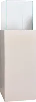 VIVANNO Windlicht Alu-Verbund CANDELA Rechteckig, Weiß matt - 25x25x80 cm