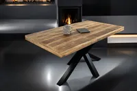 Esstisch 160x85cm Mangoholz gerade Kante Spider-Gestell schwarz RIO