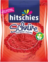 Hitschies Erdbeer Schnüre fruchtige Schnüre mit Erdbeergeschmack 125g, Menge:125g