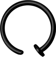 Karisma Edelstahl 316L Open Nasen Piercing Ring Black Lippe Hoop Nasenring BK-BONR Schwarz - 7mm