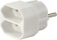 Steckdosenadapter McPower, 2x Euro, weiß