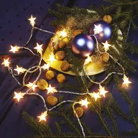 LED Lichterkette Deko Beleuchtung Sterne Motiv 20 LED warmweiß Innen Weihnachten