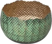 Metall-Schale für Teelichter, grün