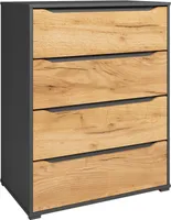 Vicco Kredens Ruben, 48 x 101.6 cm z szufladami, Złoty dąb power/antracyt/Antracyt
