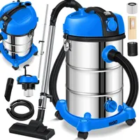 MASKO® Industriestaubsauger Staubsauger Nass Trocken Sauger Edelstahl 2300W + Steckdose | Blasfunktion | Trocken-Saugen & Nass-Saugen | Push&Clean | Industrie-Sauger mit & ohne Beutel | beutellos