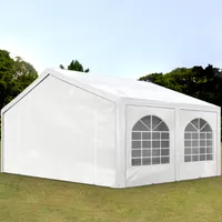 TOOLPORT Hochwertiges Partyzelt 5x5 m Pavillon Zelt PE Plane 450 N Gartenzelt Festzelt Wasserdicht weiß