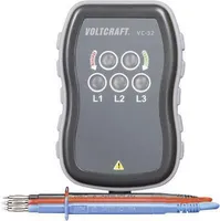 Voltcraft VC-32 miernik kolejności faz, tester kolejności faz CAT III 400 V, wyświetlacz fazy (VC-32)