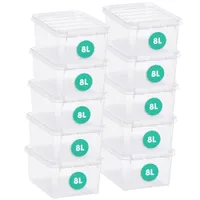 10er-Set SmartStore Aufbewahrungsbox – 8L mit Deckel Classic