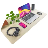 Ochranná podložka pod klávesnici a myš na stůl 90x45 cm - hnědá a béžová