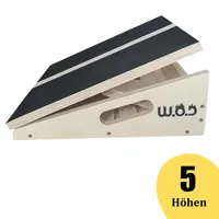 W.O.D Incline Board - Slant Board - Schrägbrett - Stretchbrett - Squat Keil - Wadenstrecker - Balancebrett - Fußstütze Schreibtisch - 5 Positionen