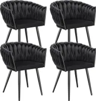 Set Esszimmerstuhl Astano gepolstert, mit Samtbezug, Knotendesign 60,5 x 55 x 75 cm