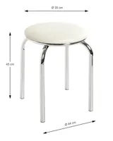 Haku Stapelhocker, chrom-weiß - Maße: 45 cm - Ø 46 cm; 44370