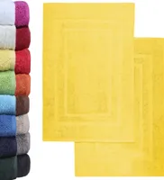 NatureMark 2er Pack Badvorleger Badematte |  | 100% Baumwolle | 50 x 80 cm | Duschvorleger Duschmatte Doppelpack | Farbe: Gelb