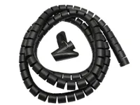 Flexible Kabelspirale Spiralband Kabelkanal Schlauch & Clip Schwarz 2m