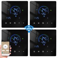 4X WiFi-Thermostat, Digital LCD Raumthermostat , 3A Warmwasserbereitung Thermostat Wandthermostat Unterputz Fußbodenheizung Innenthermometer,programmierbare App-Fernbedienung