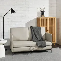 Schlafsofa ’Soini’ mit Liegefunktion 2-Sitzer gepolstert mit Kissen 78 x 125 x 67 cm Beige