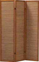 Paravent aus Kiefer und Bambus 3 Paneele