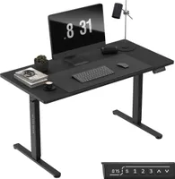 MARK ADLER Leader 7.4 | Höhenverstellbarer Schreibtisch Stehpult | 3 Memory-Steuerung | Touchscreen | Kabeldurchführung | 140x70cm | Schwarz