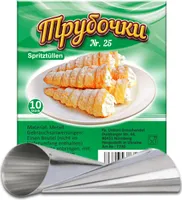 Hörnchenform 10 Stück Cremmrollen Schaumrollen Röhrchen Trubotschki