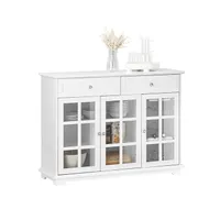 SoBuy FSB77-W Kuchyňská linka Kuchyňský ostrov Komoda Příborník Barový stůl Jídelní stůl Bufet Bílá WD 119x90x40cm