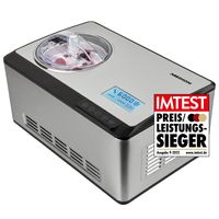 MEDION Eismaschine selbstkühlend mit Kompressor (2 Liter Eis, geeignet für Eiscreme Frozen Joghurt Sorbet, 180 Watt, Display, Sensor Touch, MD 18883)