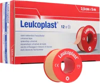 Leukoplast 5 m x 2,5 cm ohne Schutzring 12 Rollen Fixierpflaster
