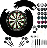 KOTO - King Classic Edition Schwarz Incl. Surround & Accessory Kit Steeltip 90 Stücks, 2 Sets Dartpfeile 23 G, 6x3 Flights, 6x3 Shafts