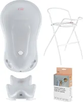 Babywanne, Sitz, Ständer, Abfluss – Grau
