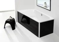 Hoesch Thasos Glasverkleidung Eckvariante für Badewanne (3741) schwarz - 47002.552