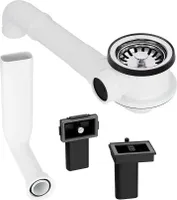Siebkorbventil 70 mm mit Raumschaffer und Überlauf-Set für Küchenspüle