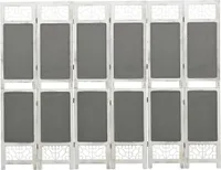 6-tlg. Raumteiler Grau 210x165 cm Stoff