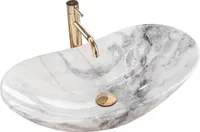 Rea Aufsatzwaschbecken Royal Granit Shiny Oval White