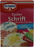 Dr. Oetker cukor na písanie, 4 farby - modrá, žltá, červená, zelená
