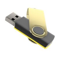 Zwei Farben  USB Stick  Swivel 1GB Gelb-Schwarz-Gold