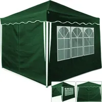 Deuba Faltpavillon 3 x 3 m mit 4 Seitenwänden + Tragetasche grün