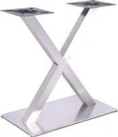 Tischbein Tischfuß Edelstahl Tischgestell  Tischuntergestell 70cm   X-Form   Doppeltischfuß Gastro Tisch
