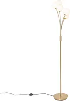 QAZQA - Moderne Stehlampe Gold I Messing mit Opalglas 5-flammig - Athens I Wohnzimmer I Schlafzimmer - Stahl Rund - LED geeignet G9