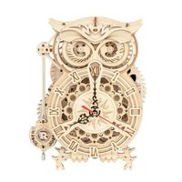 ROKR 3D-Holz-Puzzle Uhr 'Owl Clock' Modellbausatz