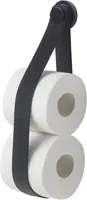 Tiger Urban Reserverollenhalter zur Wandbefestigung, praktischer und trendiger Toilettenpapierhalter, Farbe Schwarz, mit austauschbaren Dekor-Ringen zur individuellen Gestaltung