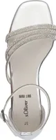 s.Oliver Damen Sandalette Sandale Strass Metallic Karree Blockabsatz 5-28206-42, Größe:39 EU, Farbe:Silber
