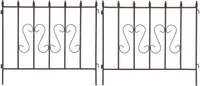 Schmuckzaun Metallzaun Gartenzaun 72x67 cm Zaunelemente 2er Set erweiterbar Rost